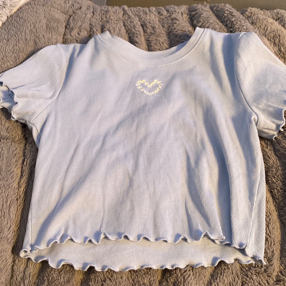 Never worn women’s blue crop top